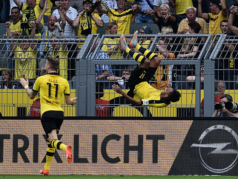 Torschützen beim Jubeln: Marco Reus und Pierre-Emerick Aubameyang.