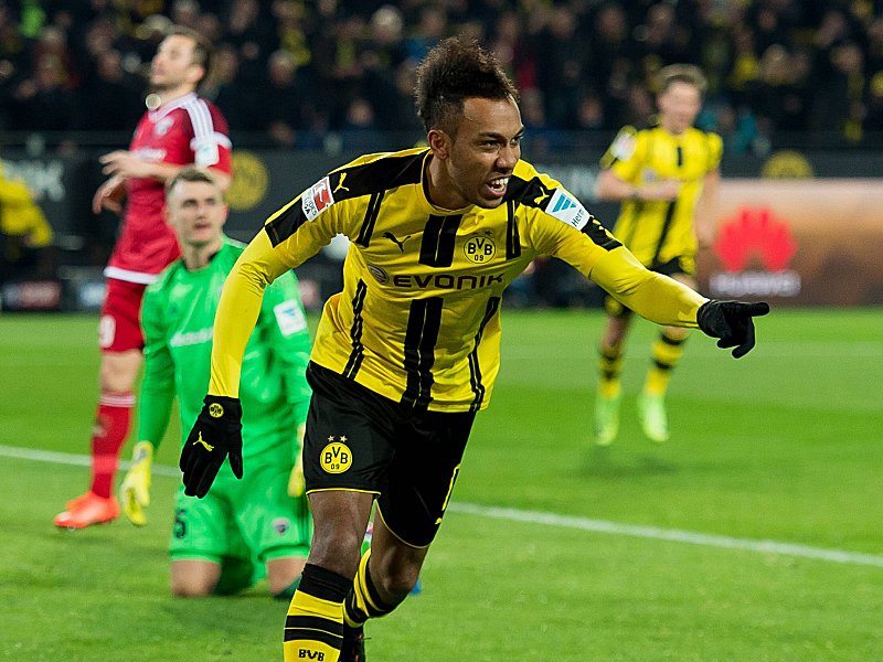 Aubameyang erzielte gegen den FC Ingolstadt sein 23. Saisontor.