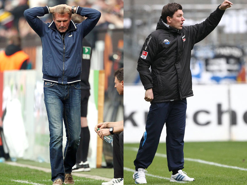 Der eine musste gehen, der andere steht bei Cottbus in den Startlöchern: Rudi Bommer (l.) und Stephan Schmidt.