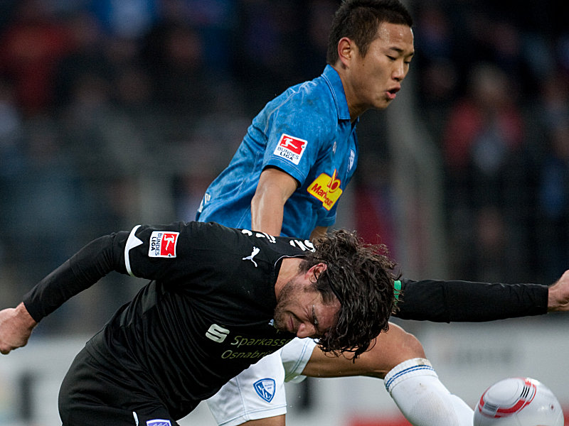 Matchwinner: Chong Tese, hier im Duell mit Osnabrücks Kapitän Angelo Barletta, markierte den entscheidenden Treffer zum 2:1 für seinen VfL