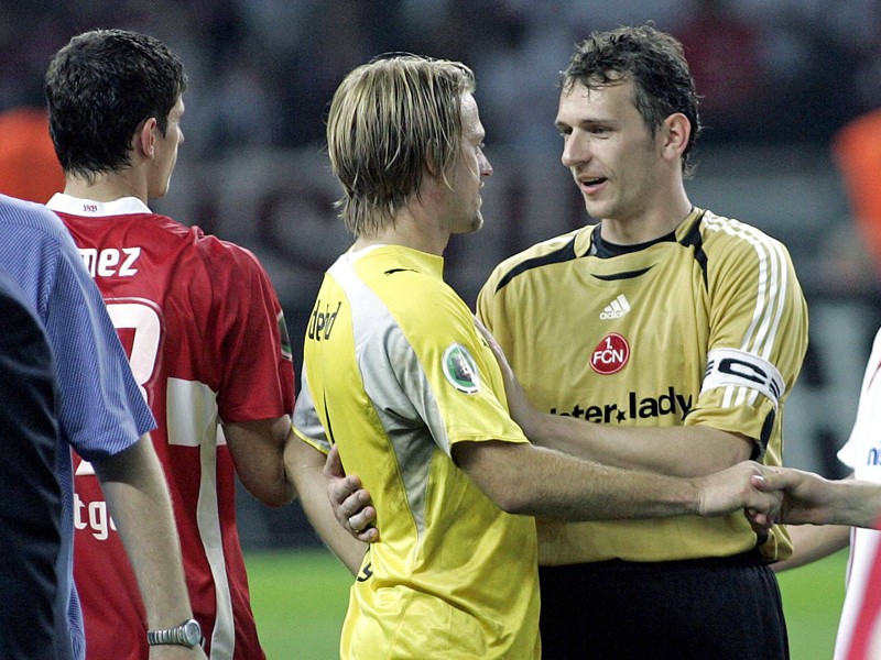 Raphael Schäfer (r.) mit Timo Hildebrand nach dem DFB-Pokal-Finale 2007