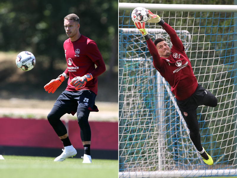 Wer hütet das Tor des 1. FC Nürnberg? Christian Mathenia (li.) oder Fabian Bredlow?