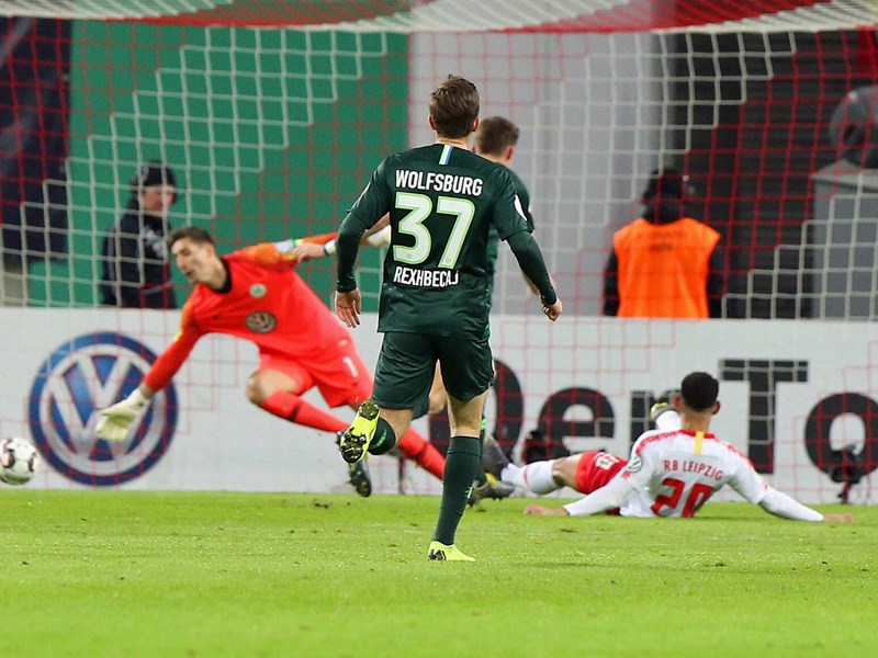 Versenkt: RB-Angreifer Matheus Cunha (am Boden) brachte Leipzig früh auf Kurs.