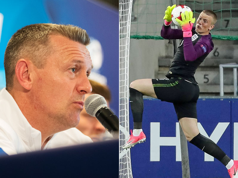 Neuer Trainer, teurer Rückhalt: Englands U-21-Coach Adrian Boothroyd und Torwart Jordan Pickford.