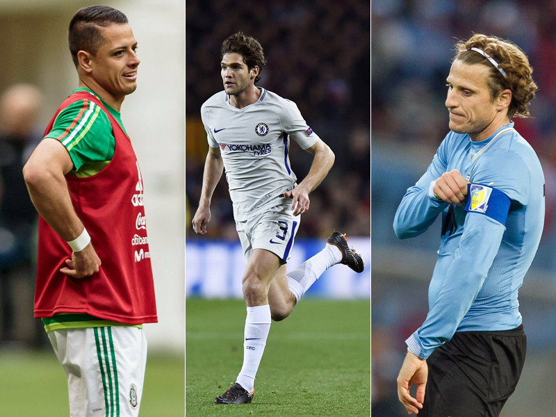 In der dritten Generation für ihr Heimatland im Einsatz: Chicharito, Marcos Alonso und Diego Forlan.