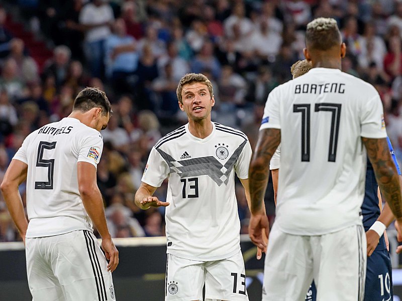 Mats Hummels, Thomas Müller und Jerome Boateng (v.l.)