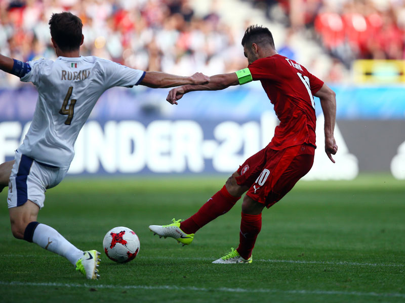 Der Kapitän geht voran: Michal Travnik erzielte das 1:0 gegen Italien.