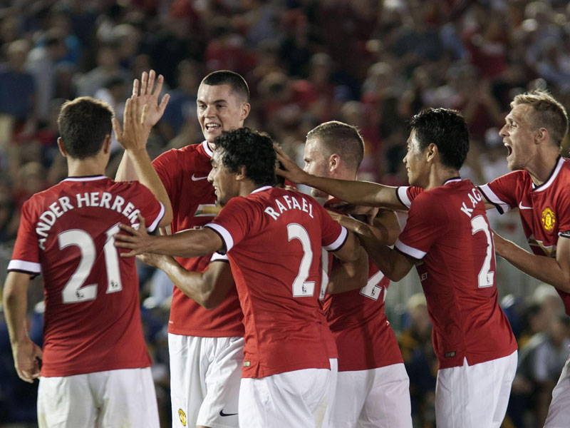 Kein schlechter Weg, in eine Saison zu starten: Manchester United feiert das 7:0 gegen L.A. Galaxy.
