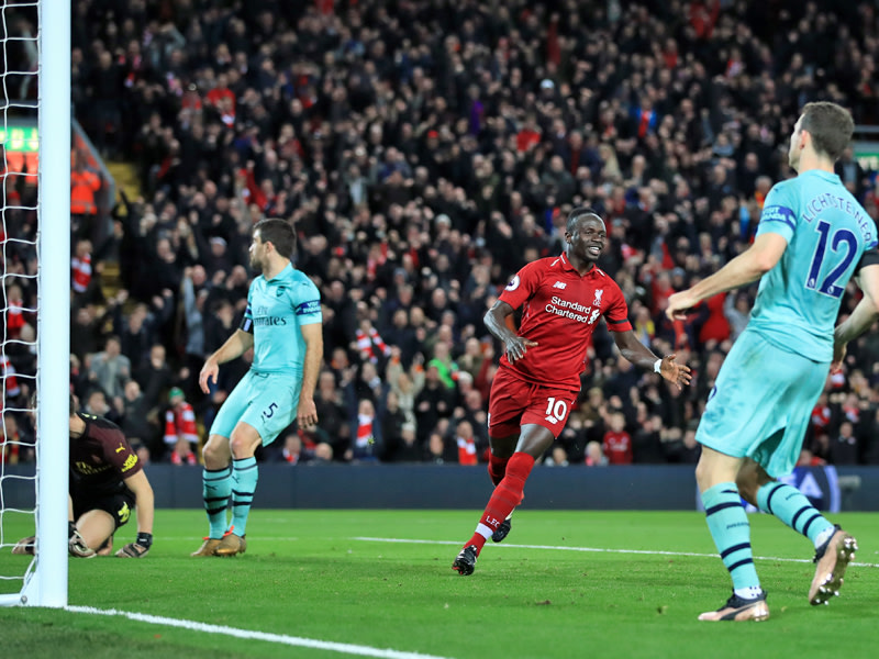 Auch er durfte sich noch vor der Pause in die Torschützenliste eintragen: LFC-Angreifer Sadio Mané.