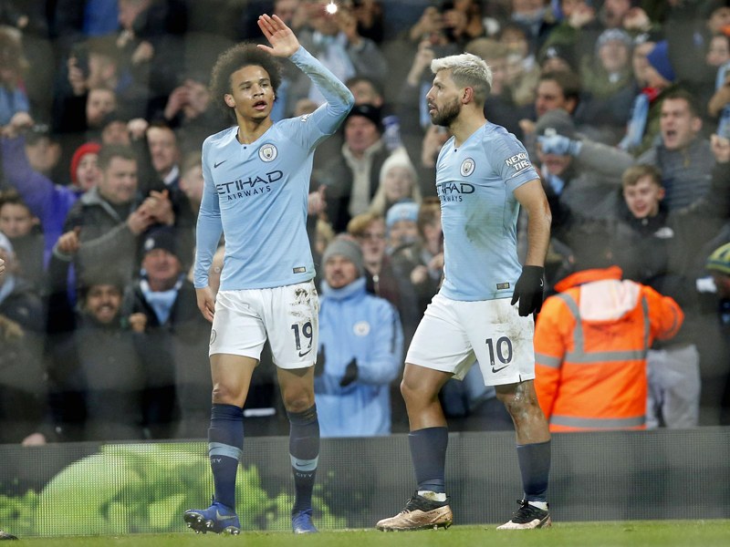 Manchester City jubelt: Leroy Sané (li.) markierte den Siegtreffer gegen Liverpool.