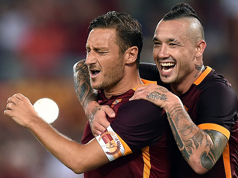 Zwei Gesichter der Roma - eine Ikone und ein Ninja: Francesco Totti und Radja Nainggolan.