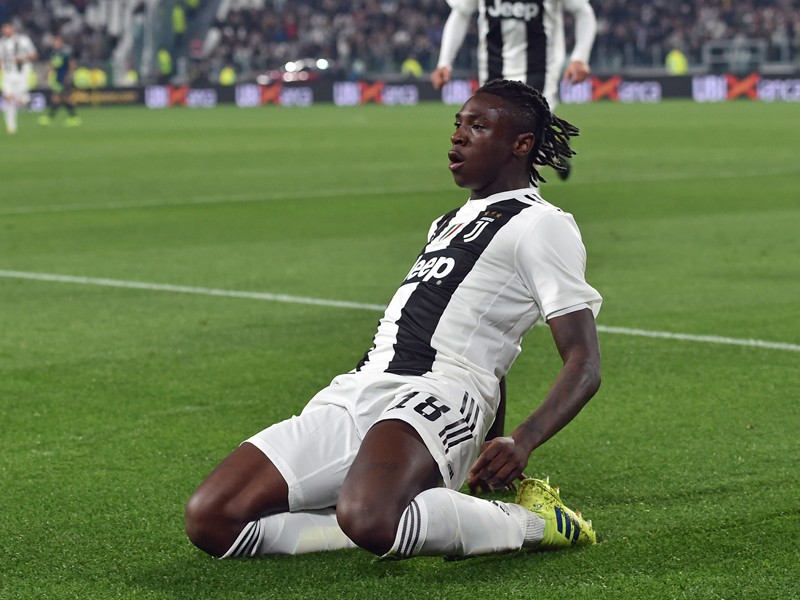 Rutsche ins Glück: Juves Youngster Moise Kean brachte gegen Udinese Schwung und Tore ins Spiel.