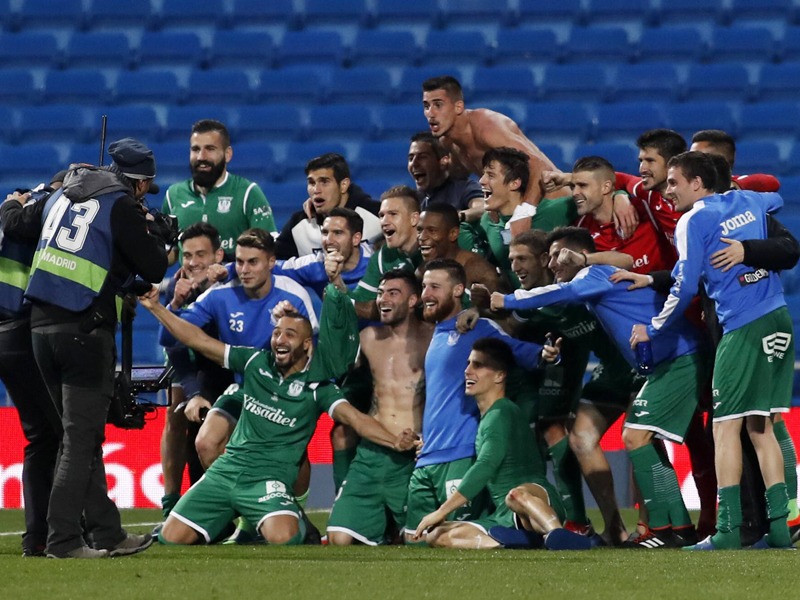 Fiesta nach dem Copa-Coup: Leganes schmiss Real Madrid 2017/18 raus.