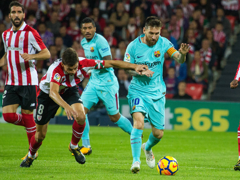Erzielte die Führung gegen Bilbao: Lionel Messi (r.).