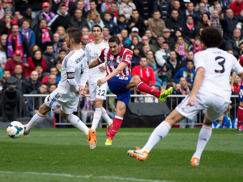 Der Ausgleich für Atletico nach einer knappen halben Stunde: Koke schießt an Ramos vorbei flach ein.