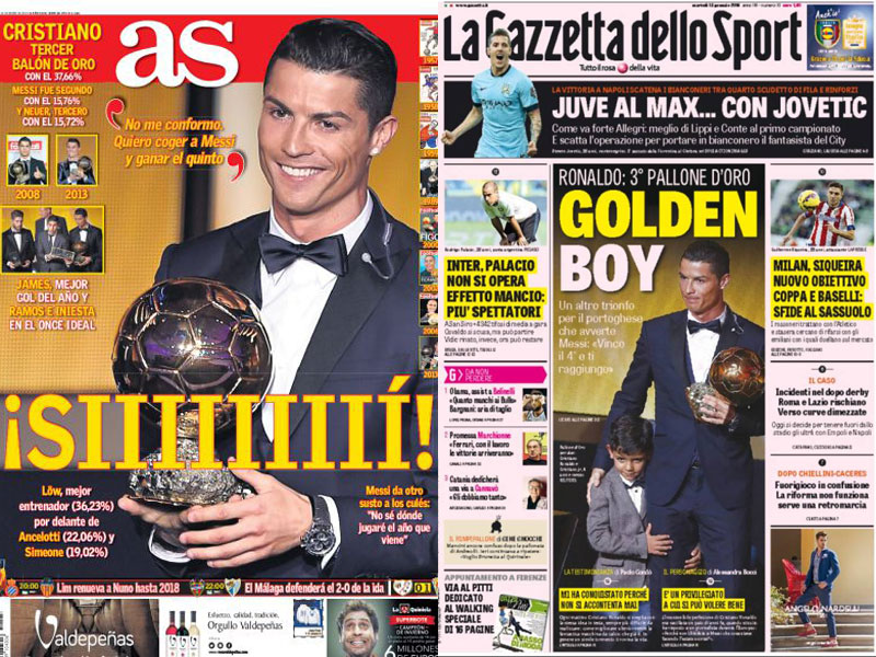 Die Titelseiten von "AS" und "Gazzetta dello Sport" am Dienstag