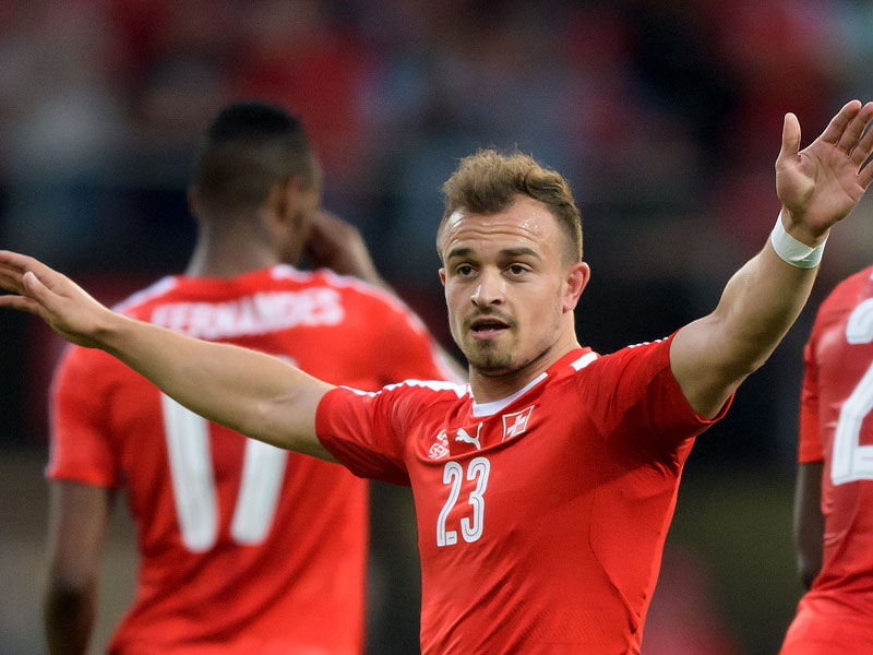Jubel über das geschichtsträchtige 1:0 für die Eidgenossen: Xherdan Shaqiri.