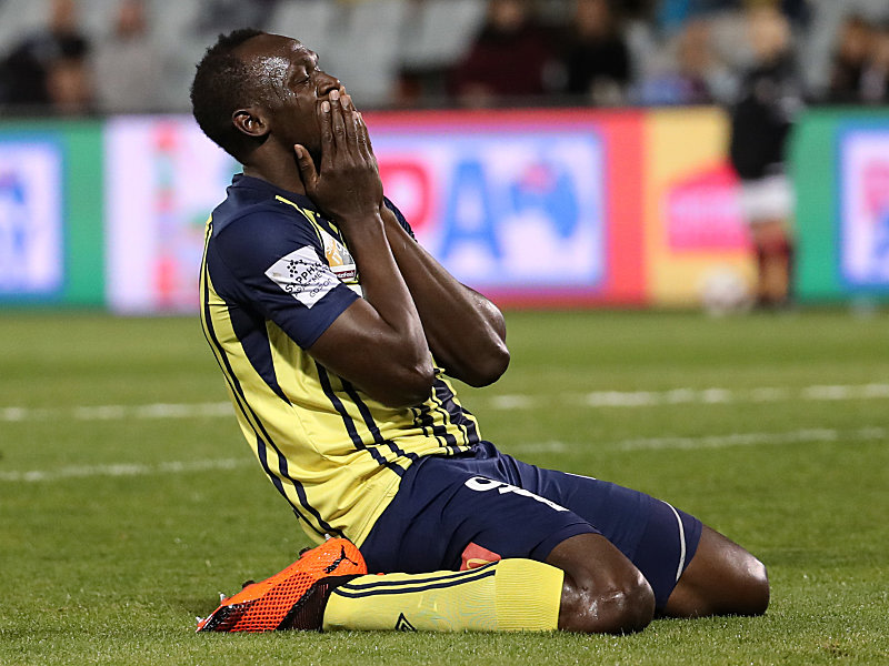 Auf dem Fußballplatz noch nicht angekommen: Usain Bolt.