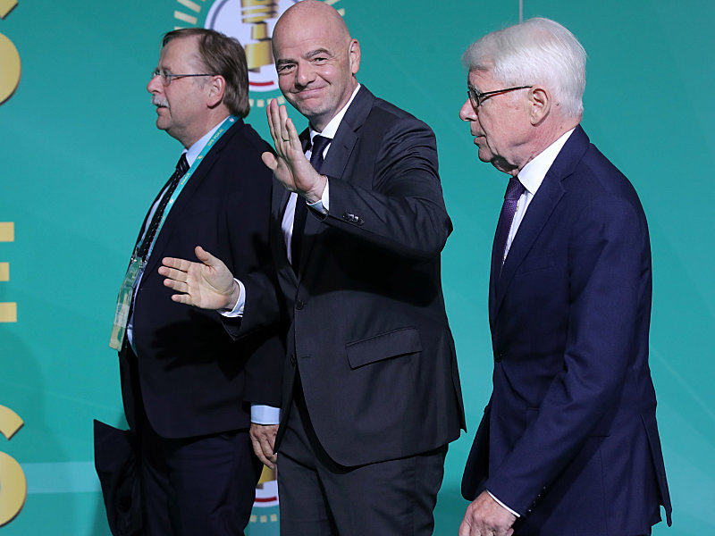 Dr. Rainer Koch, Gianni Infantino und Dr. Reinhard Rauball.