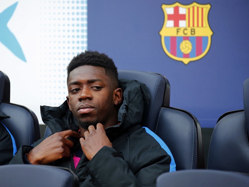 Er saß zweimal in Folge 90 Minuten nur auf der Bank: Barcelonas Ousmane Dembelé.