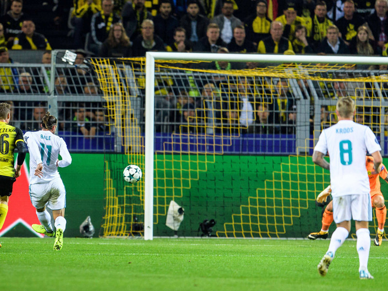 Traumtor: Gareth Bale trifft volley zum 1:0 für Real.