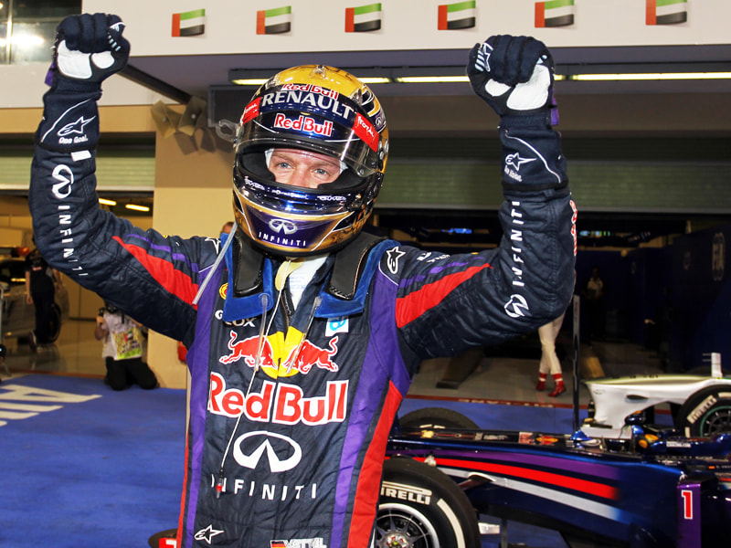 Überglücklich: Seriensieger Sebastian Vettel nach dem Triumph in Abu Dhabi.