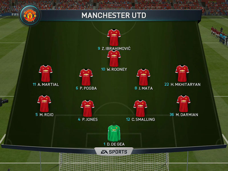 Eine der vielen möglichen Aufstellungen für Manchester United.