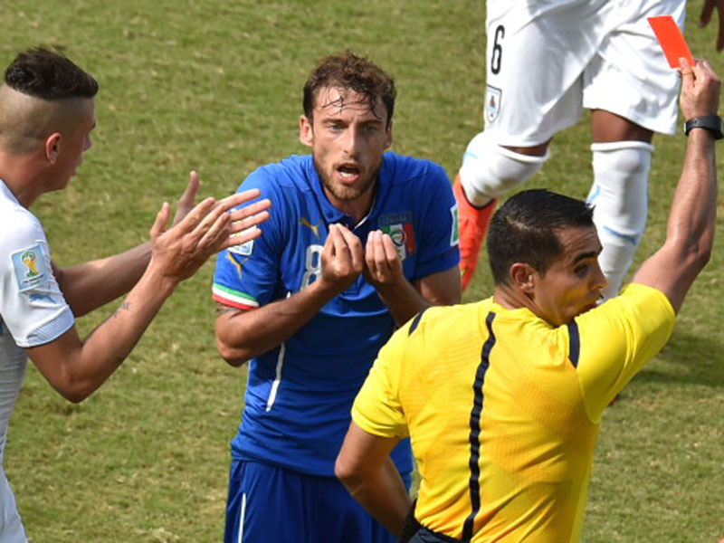 Claudio Marchisio flog vom Platz - und hatte für die Entscheidung kein Verständnis.
