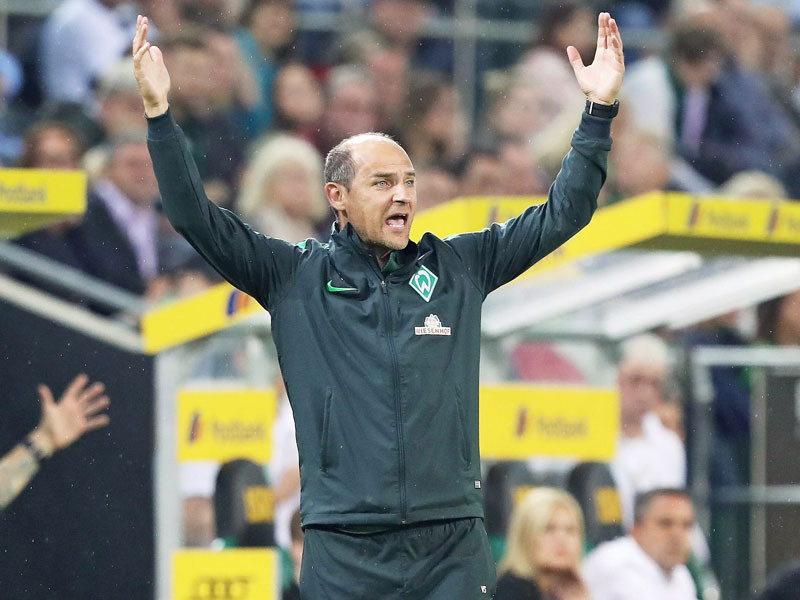 Musste sich in der ersten Halbzeit dauernd aufregen: Werder-Coach Viktor Skripnik.