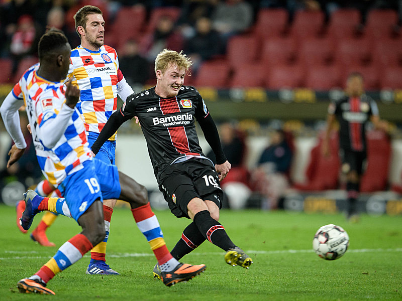 Zwei Tore, zwei Vorlagen: Julian Brandt ragte beim 5:1 der Werkself in Mainz heraus.