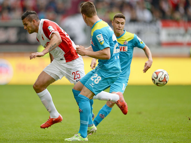 Raul Bobadilla hat im Duell mit Kevin Wimmer und Jonas Hector das Nachsehen.