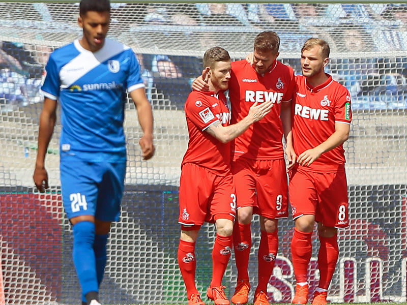 Terodde machte in Magdeburg das 1:0 für Köln - sein 29. Saisontreffer.
