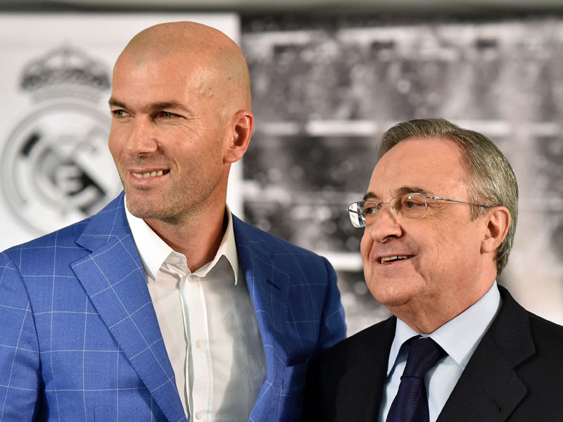 Wollen für neue Harmonie und neuen Erfolg bei Real stehen: Trainer Zinedine Zidane (l.) und Präsident Florentino Perez.