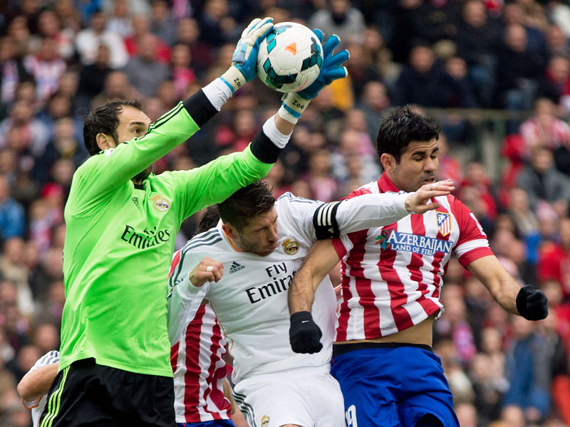 Diego Lopez, Ramos und Diego Costa (v. li.)