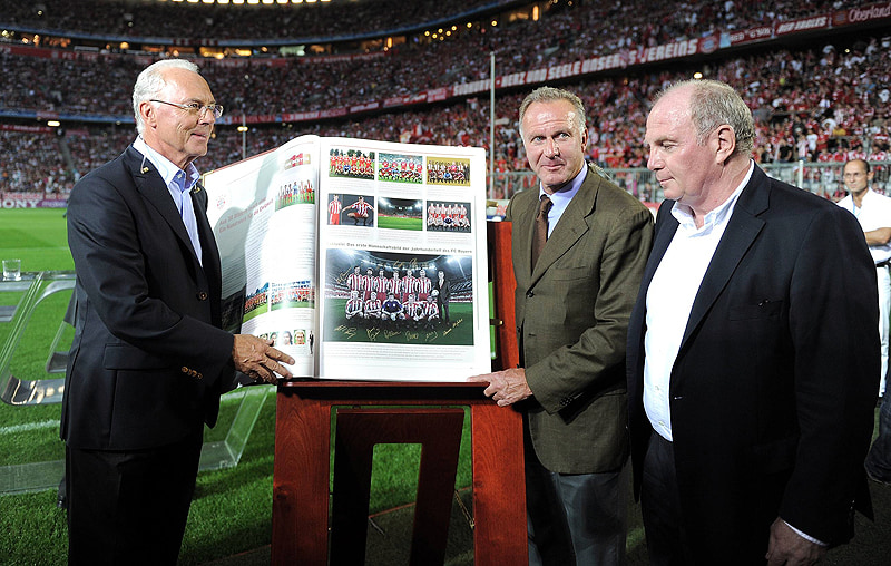 Fran Beckenbauer, Karl-Heinz Rummenigge und Uli Hoeneß