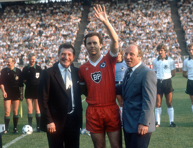 Fritz Walter, Franz Beckenbauer und Uwe Seeler