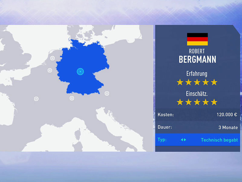 Technisch begabt: Stellt Ihr "Technisch begabt" ein, sucht der Scout nur nach offensiven Spielern