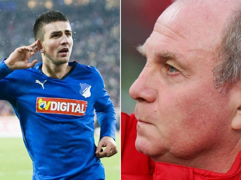 Hoffenheims Vedad Ibisevic und Bayern-Manager Uli Hoeneß