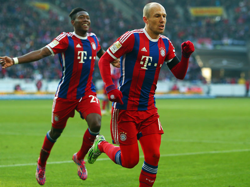 Zwei Bayern-Torschützen in Stuttgart: Robben und Alaba.