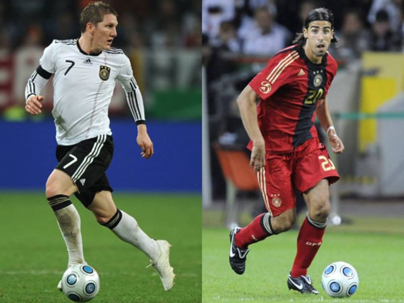 Kandidaten für die Mittelfeldzentrale: Bastian Schweinsteiger und Sami Khedira.