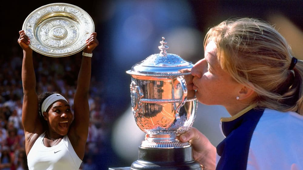 Serena Williams und Steffi Graf (r.)