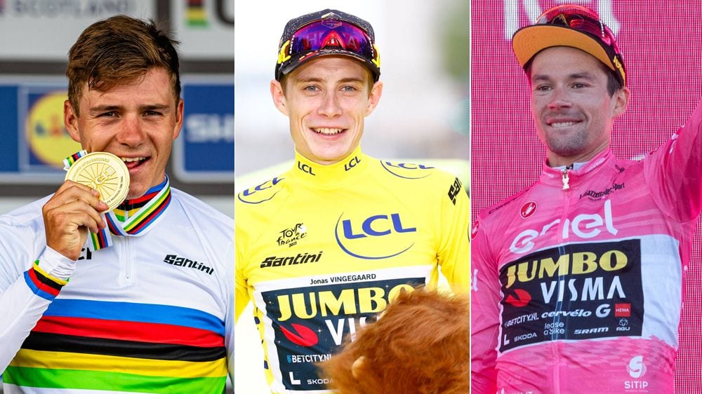 Remco Evenepoel, Jonas Vingegaard und Primoz Roglic (v. l.) sind die Topfavoriten auf den Sieg bei der Vuelta.