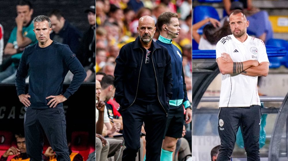  Robin van Persie, Peter Bosz und John Heitinga.