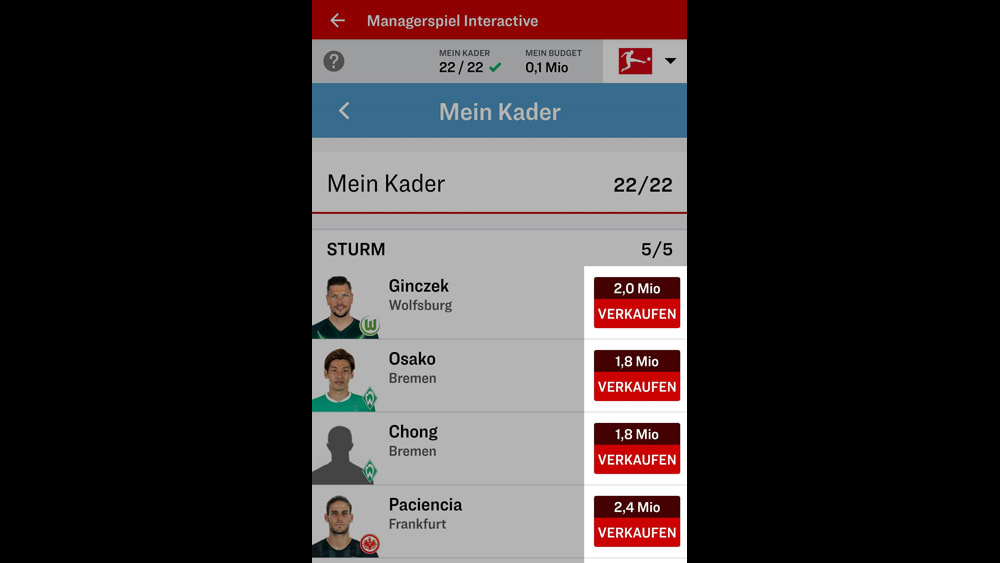 Spieler kaufen und verkaufen