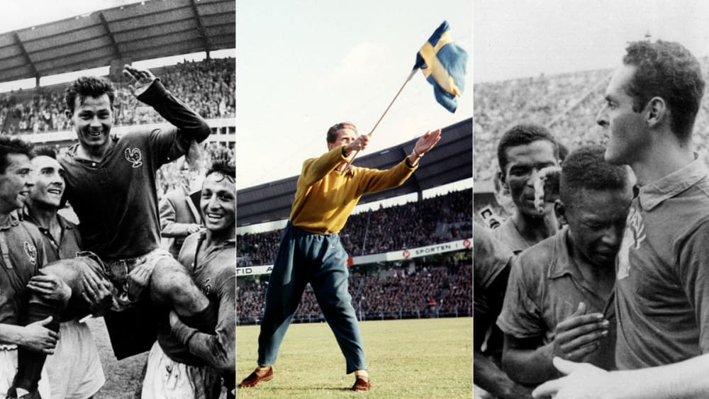 Torj&#228;ger, Stimmungsmacher, Wunderkind: Protagonisten der WM 1958 in Schweden.