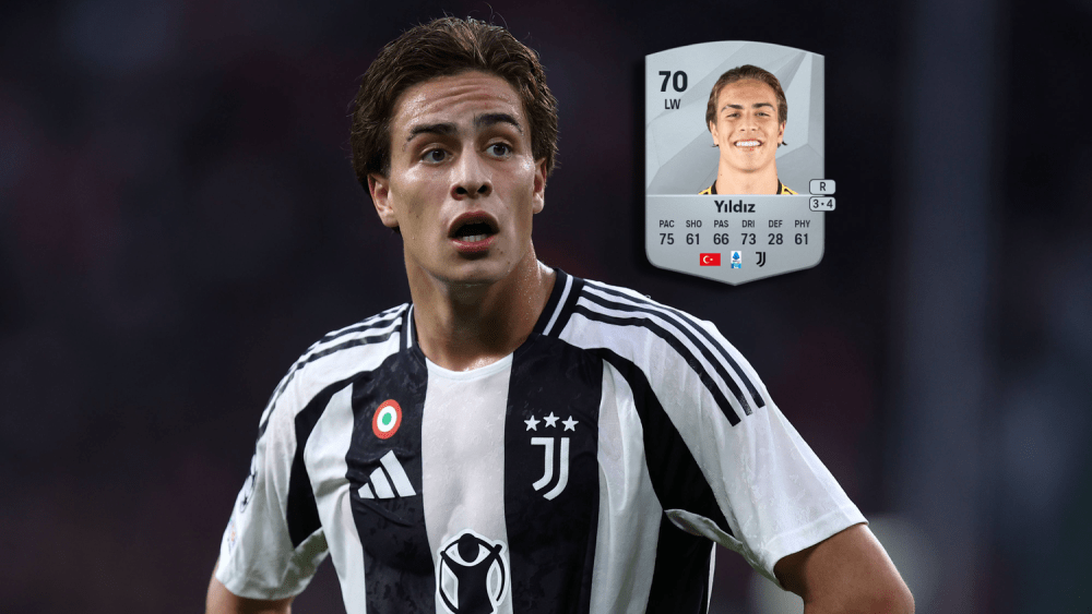 Nur 70 Punkte beträgt das Overall-Rating von Juve-Profi Kenan Yildiz in FC 25.