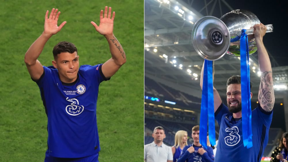 Bleiben dem FC Chelsea eine weitere Saison erhalten: Thiago Silva (li.) und Olivier Giroud.