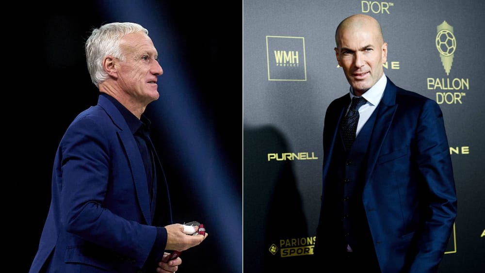 Wurden 1998 gemeinsam Weltmeister: Didier Deschamps (li.) und Zinedine Zidane.