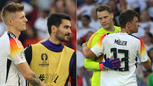 Machten bei der Heim-EM ihre letzten Länderspiele: Toni Kroos (li.), Ilkay Gündogan, Manuel Neuer und Thomas Müller.