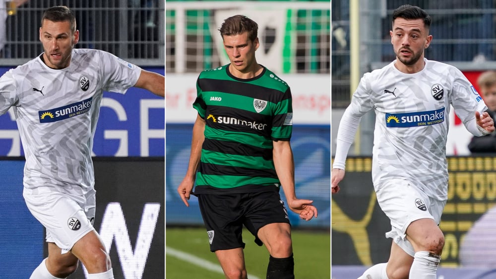 Der SV Sandhausen will seinen Kader ausd&#252;nnen: Ivan Paurevic (li.), Alexander Rossipal, Besar Halimi (re.) und vier weitere Akteure sollen den Verein verlassen. 
